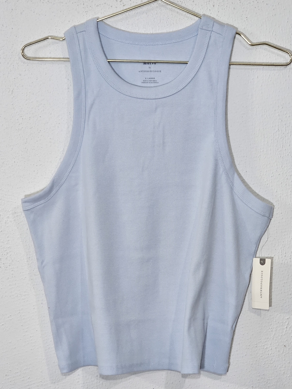 Anthropologie Light Blue Ribbed Tank